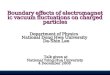 Boundary effects of electromagnetic vacuum fluctuations on charged particles Department of Physics National Dong Hwa University Da-Shin Lee Talk given