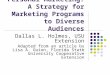 Personal Marketing: A Strategy for Marketing Programs to Diverse Audiences Dallas L. Holmes, USU Extension Adapted from an article by Lisa A. Guion, Florida