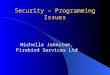 Security – Programming Issues Michelle Johnston, Firebird Services Ltd