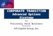 CORPORATE TRANSITION Advanced Options Strategy For Privately Held Business Presented by: ATI Capital Group, Inc