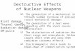 Destructive Effects of Nuclear Weapons Blast damage Thermal damage Radiation damage EM-pulse  The generation of a mechanical shock through sudden increase