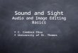 Sound and Sight Audio and Image Editing Basics C. Candace Chou University of St. Thomas