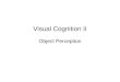 Visual Cognition II Object Perception. Theories of Object Recognition Template matching models Feature matching Models Recognition-by-components Configural