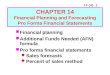 14-(4)- 1 CHAPTER 14 Financial Planning and Forecasting Pro Forma Financial Statements Financial planning Additional Funds Needed (AFN) formula Pro forma