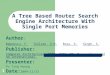 1 A Tree Based Router Search Engine Architecture With Single Port Memories Author: Baboescu, F.Baboescu, F. Tullsen, D.M. Rosu, G. Singh, S. Tullsen, D.M.Rosu,