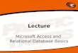 Lecture Microsoft Access and Relational Database Basics