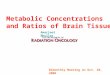 Bimonthly Meeting on Oct. 10, 2008 Metabolic Concentrations and Ratios of Brain Tissue Amarjeet Bhullar