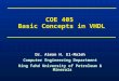 COE 405 Basic Concepts in VHDL Dr. Aiman H. El-Maleh Computer Engineering Department King Fahd University of Petroleum & Minerals Dr. Aiman H. El-Maleh