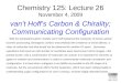 Chemistry 125: Lecture 26 November 4, 2009 van’t Hoff’s Carbon & Chirality; Communicating Configuration With his tetrahedral carbon models van’t Hoff explained