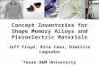 Concept Inventories for Shape Memory Alloys and Piezoelectric Materials Jeff Froyd, Rita Caso, Dimitris Lagoudas Texas A&M University