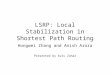 LSRP: Local Stabilization in Shortest Path Routing Hongwei Zhang and Anish Arora Presented by Aviv Zohar