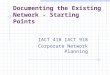 Documenting the Existing Network - Starting Points IACT 418 IACT 918 Corporate Network Planning