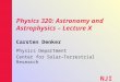 NJIT Physics 320: Astronomy and Astrophysics – Lecture X Carsten Denker Physics Department Center for Solar–Terrestrial Research
