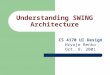 Understanding SWING Architecture CS 4170 UI Design Hrvoje Benko Oct. 9, 2001