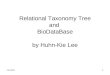 6/15/20151 Relational Taxonomy Tree and BioDataBase by Huhn-Kie Lee