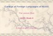 College of Foreign Languages of NUAA The Lesson Plan Unit 5, Book II A New English Course
