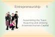 5 Entrepreneurship Assembling the Team: Acquiring and Utilizing Essential Human Capital