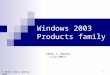 1 Windows 2003 Products family (Week 3, Monday 1/22/2007) © Abdou Illia, Spring 2007