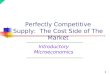 1 Introductory Microeconomics Perfectly Competitive Supply: The Cost Side of The Market