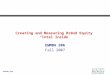 1 Ganesh Iyer Creating and Measuring Brand Equity “Intel Inside” EWMBA 206 Fall 2007