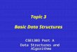 Topic 3 Basic Data Structures CSE1303 Part A Data Structures and Algorithms