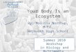 Your Body Is an Ecosystem By: Malissa Northup, M.Ed. Weymouth High School Summer 2010 Workshop in Biology and Multimedia for High School Teachers Background