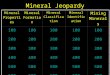 Mineral Jeopardy Mineral Properties Mineral Formation Mineral Classification Mineral Identification Mining Minerals 100 200 300 400 500 600