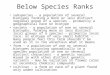 Below Species Ranks subspecies - a population of several biotypes forming a more or less distinct regional group of a species - primarily a geographical