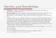 Deciles and Percentiles  Deciles: If data is ordered and divided into 10 parts, then cut points are called Deciles  Percentiles: If data is ordered and