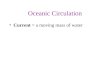 Oceanic Circulation Current = a moving mass of water