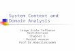 System Context and Domain Analysis Large Scale Software Architecture Chapter 6 Danial moazen Prof:Dr.Abdollahzadeh