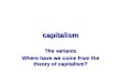 Capitalism The variants Where have we come from the theory of capitalism?