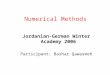 Numerical Methods Jordanian-German Winter Academy 2006 Participant: Bashar Qawasmeh