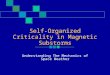 Self-Organized Criticality in Magnetic Substorms Understanding The Mechanics of Space Weather