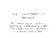 Our ‘xmit1000.c’ driver Implementing a ‘packet-transmit’ capability with the Intel 82573L network interface controller