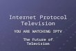 Internet Protocol Television YOU ARE WATCHING IPTV The Future of Television