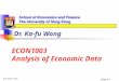 Ka-fu Wong © 2003 Chap 4-1 Dr. Ka-fu Wong ECON1003 Analysis of Economic Data