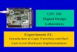 Experiment #2: Introduction to Logic Functions and their Gate-Level Hardware Implementations CPE 169 Digital Design Laboratory
