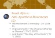 South Africa: Anti-Apartheid Movements (2) the Movement ( “ Amnesty ” [ “ A ” ] 1991), Imprisonment ( “ The Prisoner Who Wore Glasses ” [ “ Pri ” ] 1977)