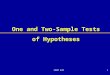 IEEM 3201 One and Two-Sample Tests of Hypotheses
