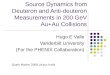 Source Dynamics from Deuteron and Anti-deuteron Measurements in 200 GeV Au+Au Collisions Hugo E Valle Vanderbilt University (For the PHENIX Collaboration)