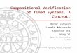 Compositional Verification of Timed Systems. A Concept. Bengt Jonsson Leonid Mokrushin Xiaochun Shi Wang Yi Uppsala University Sweden Distributed Embedded