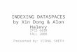 INDEXING DATASPACES by Xin Dong & Alon Halevy ITCS 6010 FALL 2008 Presented by: VISHAL SHETH