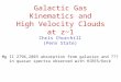 Galactic Gas Kinematics and High Velocity Clouds at z~1 Chris Churchill (Penn State) Mg II 2796,2803 absorption from galaxies and ??? in quasar spectra