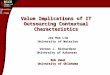 PRICE College of Business University of Oklahoma University of Oklahoma Value Implications of IT Outsourcing Contextual Characteristics Jee-Hae Lim University
