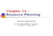Chapter 14 – Resource Planning Operations Management by R. Dan Reid & Nada R. Sanders 3rd Edition © Wiley 2007 PowerPoint Presentation by R.B. Clough -