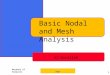Methods of Analysis PSUT 1 Basic Nodal and Mesh Analysis Al-Qaralleh