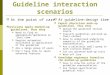Guideline interaction scenarios  At the point of care Physicians apply marked-up guidelines, thus they Need to find an appropriate guideline in “ real