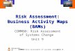 University of Sunderland COMM80 Risk Assessment of Systems ChangeUnit 9 Risk Assessment: Business Activity Maps (BAMs) COMM80: Risk Assessment of Systems