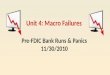 Unit 4: Macro Failures Pre-FDIC Bank Runs & Panics 11/30/2010